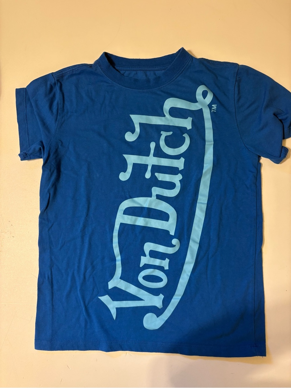 Von Dutch Bright Blue Tee with Light Blue Logo